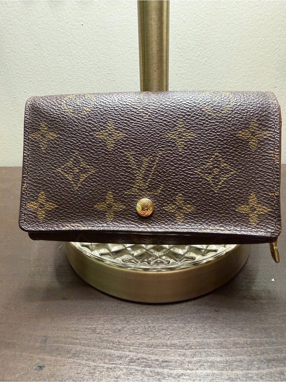 Louis Vuitton Monogram Canvas Brown and Gold Snap Wallet